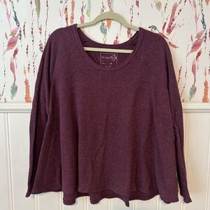 We The Free Purple Long Sleeve Waffle Knit